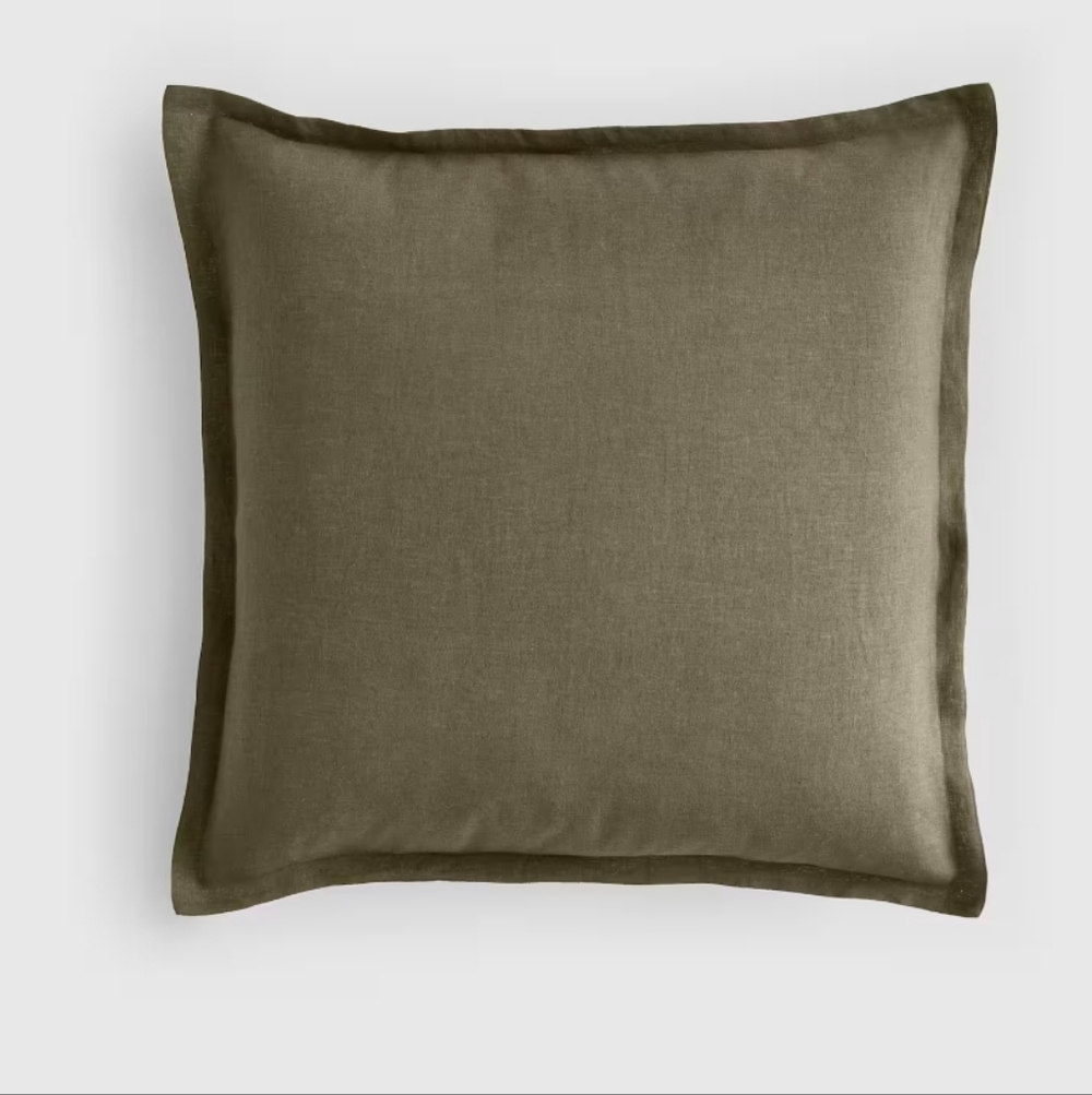 Quince Linen Euro Sham In Aloe 20" X 20"